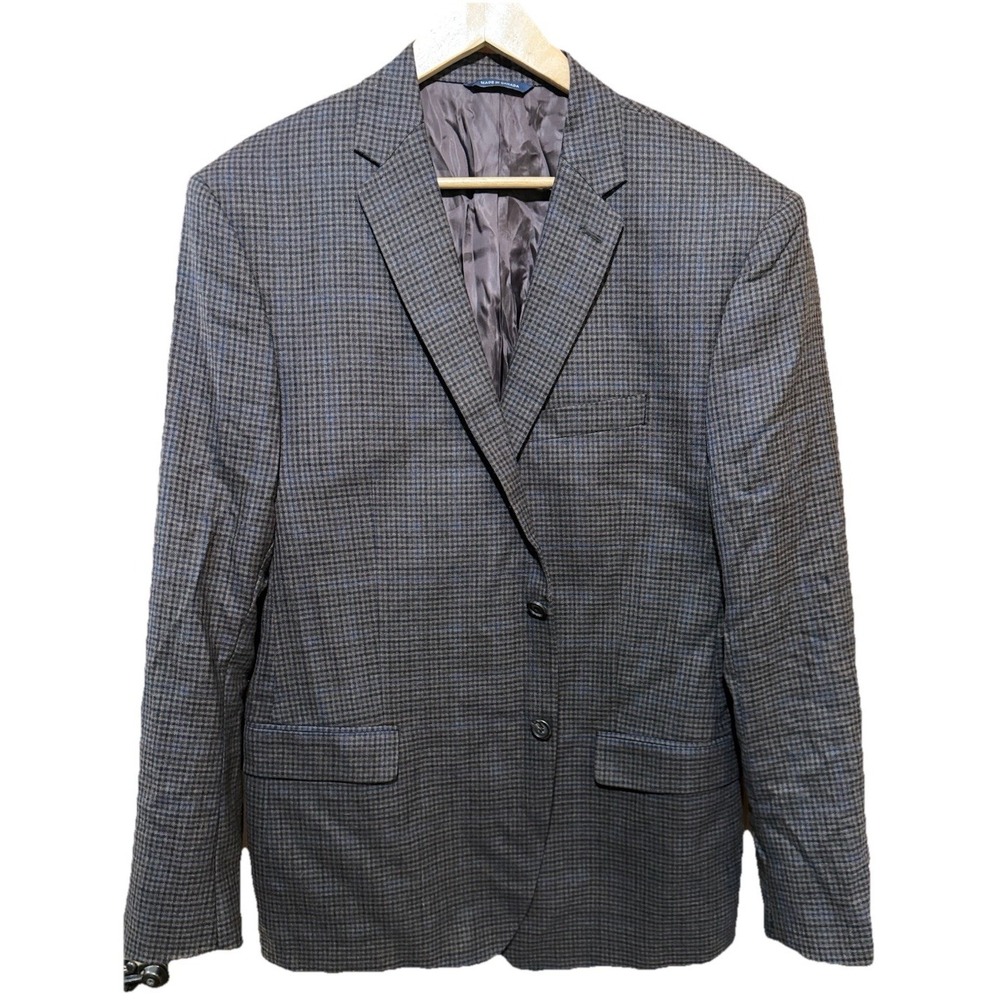 Ralph Ralph Lauren Men's Sport Coat Jacket 48R Brown Blue Check Wool EUC
